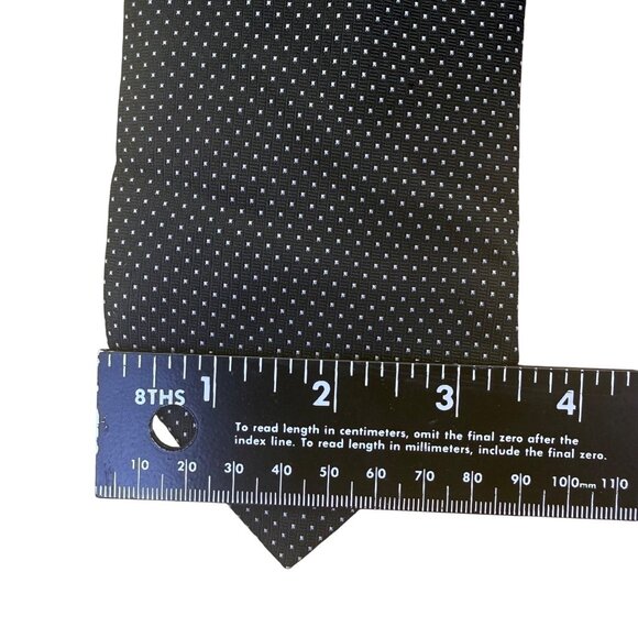 Faconnable Mens Navy Blue 100% Silk Polka Dot Necktie Elegant Classic Design - Picture 8 of 8